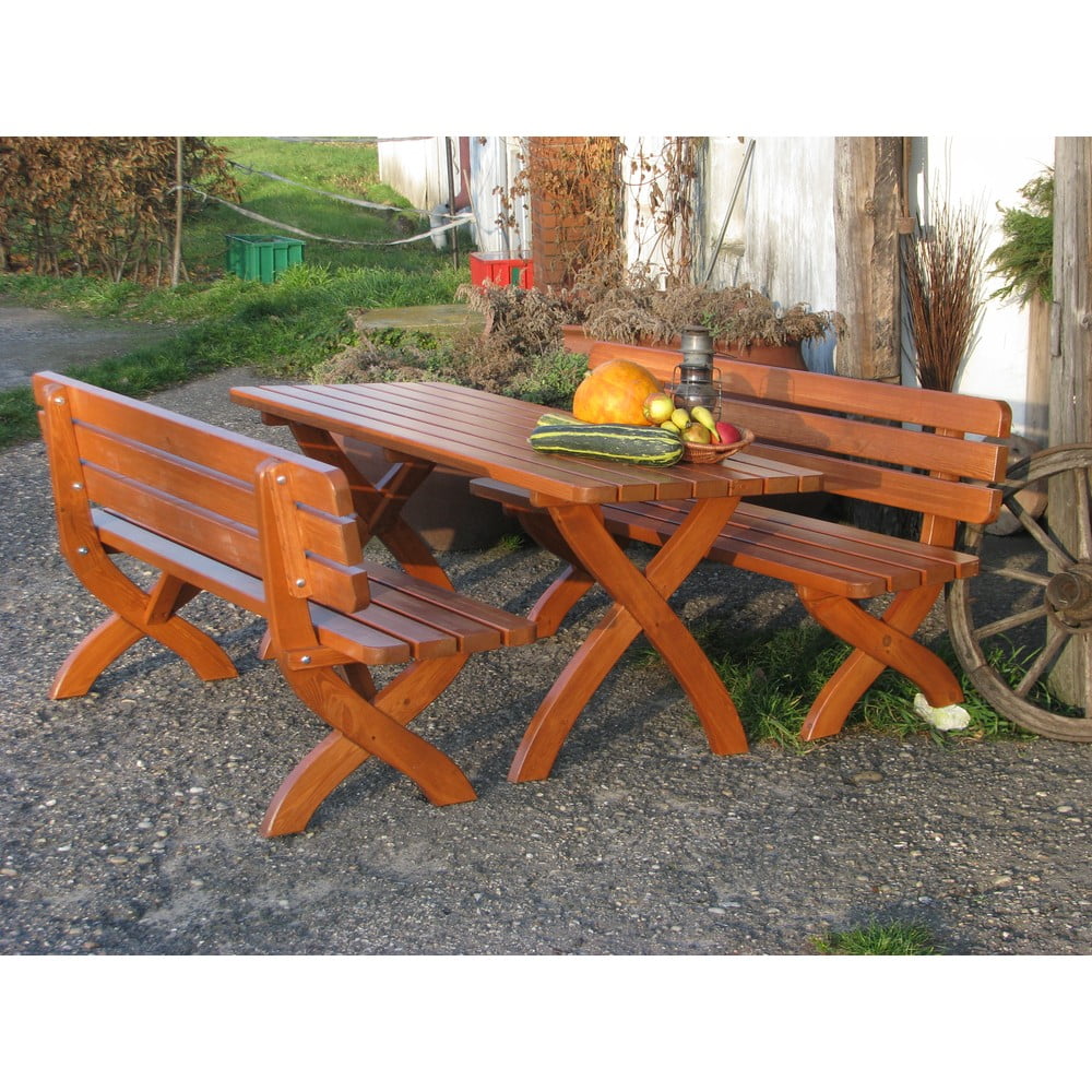 E-shop Záhradný jedálenský stôl z borovicového dreva 160x70 cm Strong - Rojaplast
