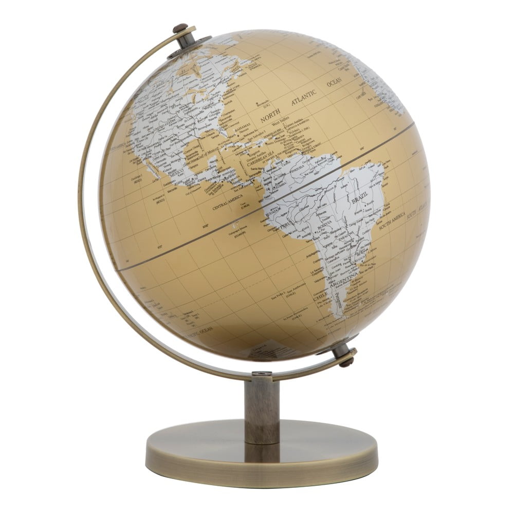 E-shop Stolová dekorácia v zlato-striebornej farbe Mauro Ferretti Globe, výška 28 cm