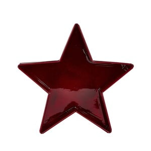 Červená servírovacia tácka v tvare hviezdy KJ Collection, 19 cm