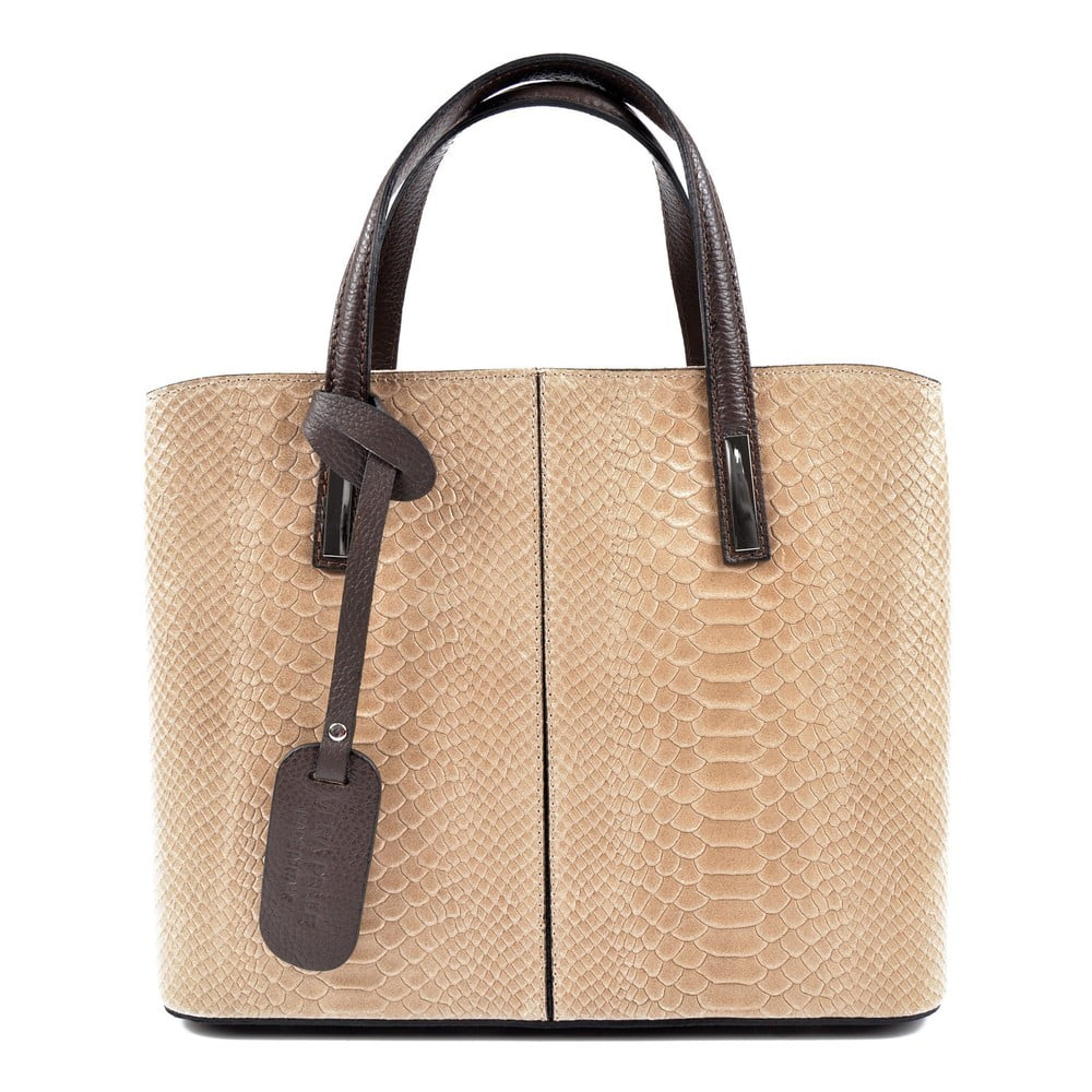 E-shop Béžová kožená kabelka Roberta M Gia