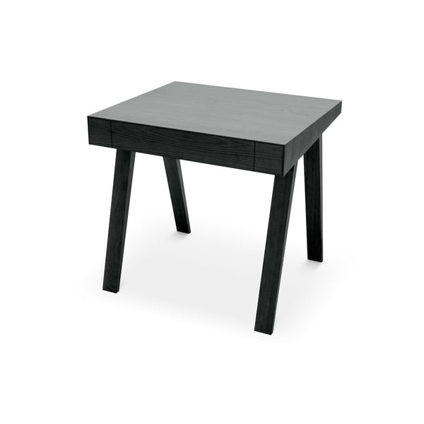 Čierny stôl s nohami z jaseňového dreva EMKO 4.9, 80 x 70 cm