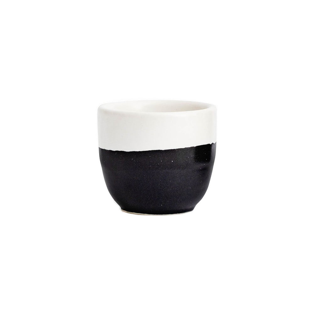 E-shop Čierno-biela kameninový hrnček ÅOOMI Luna, 200 ml