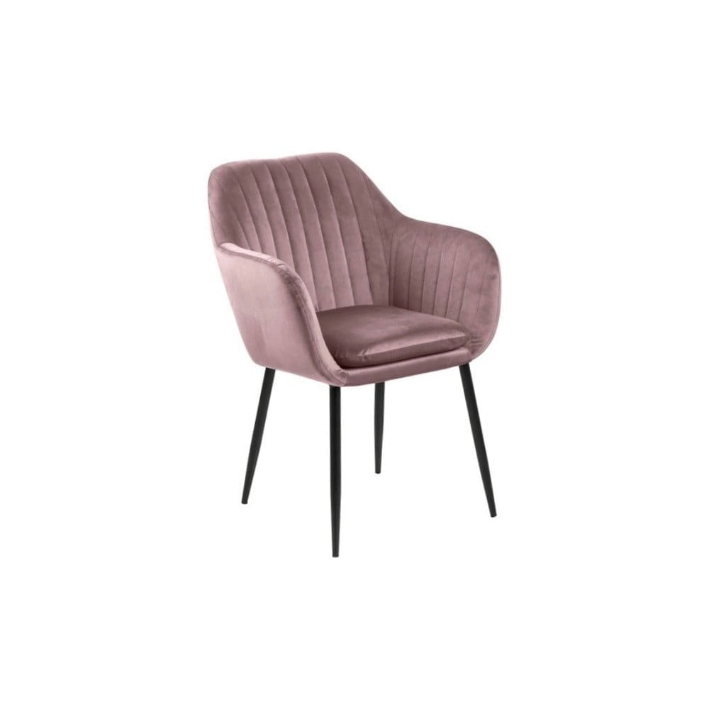 E-shop Ružová jedálenská stolička s kovovou podnožou Bonami Essentials Emilia