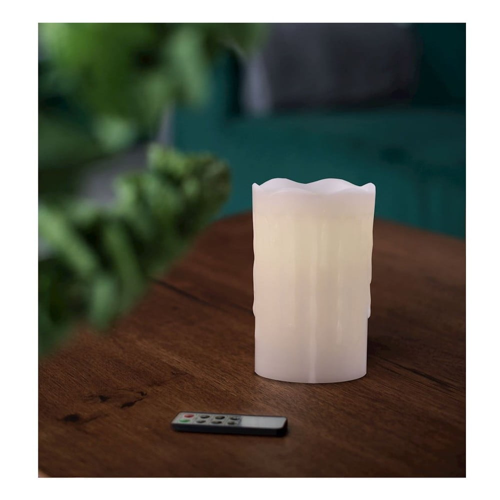 E-shop Sada 3 LED sviečok s diaľkovým ovládačom DecoKing Drip, výška 12,5 cm