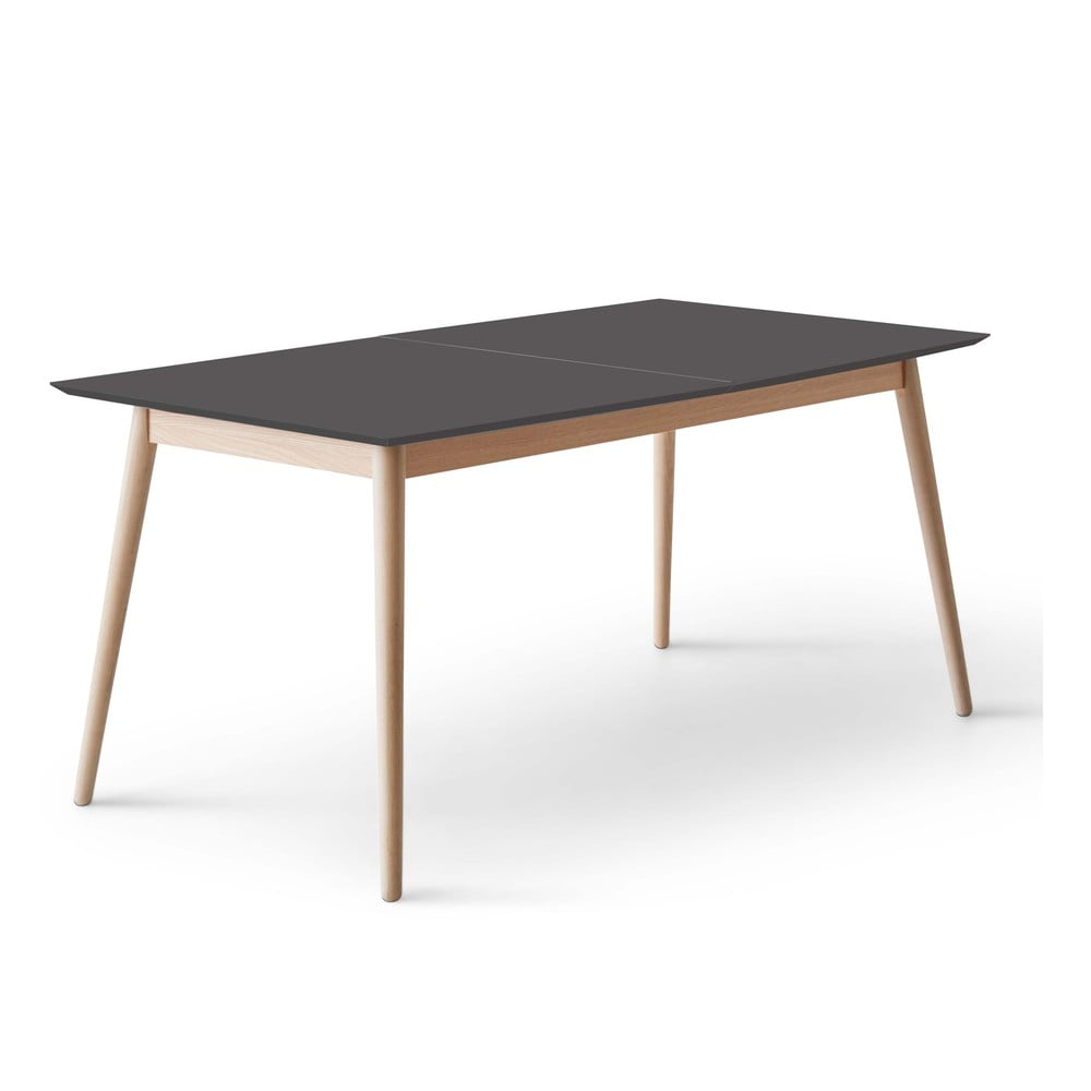 Čierny/v prírodnej farbe rozkladací jedálenský stôl s čiernou doskou 90x165 cm Meza – Hammel Furniture