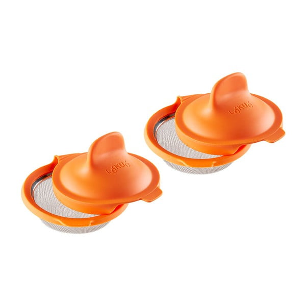 Súprava 2 oranžových silikónových formičiek na stratené vajce Lékué Pouched