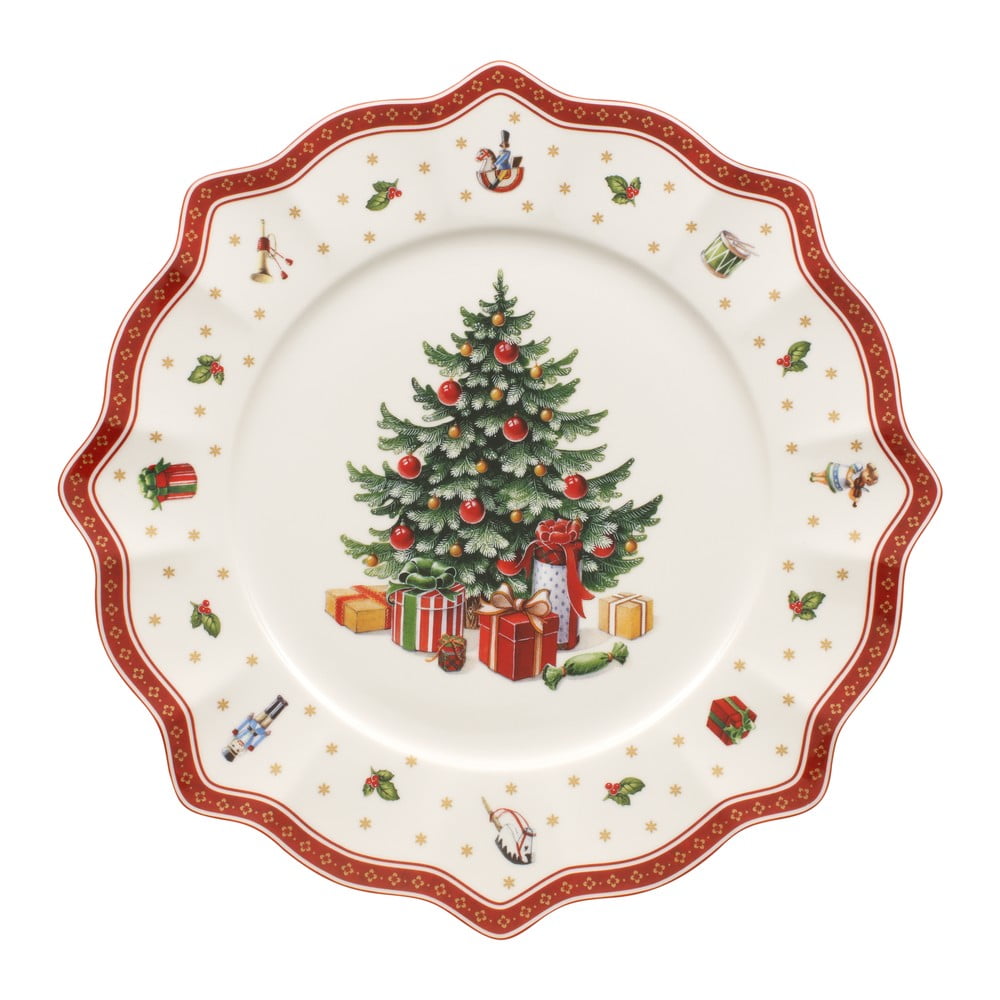 E-shop Biely porcelánový tanier s vianočným motívom Villeroy & Boch, ø 34,5 cm