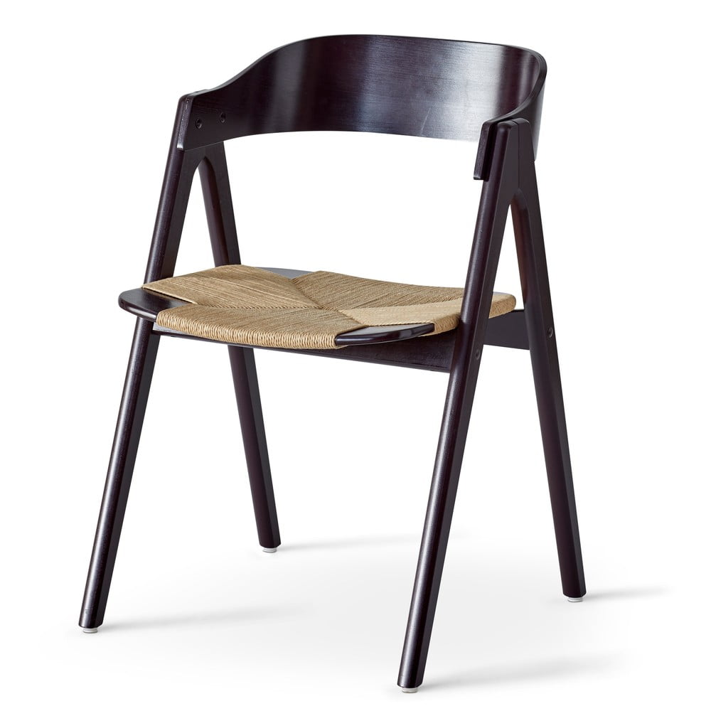 E-shop Čierna jedálenská stolička z bukového dreva s ratanovým sedákom Findahl by Hammel Mette