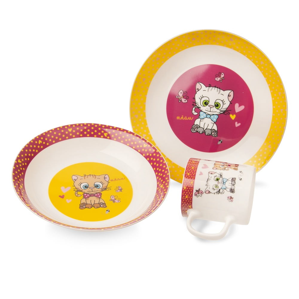 E-shop 3-dielna detská porcelánová jedálenská súprava Orion Kittens