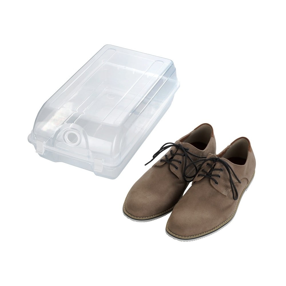 E-shop Transparentný úložný box na topánky Wenko Smart, šírka 21 cm