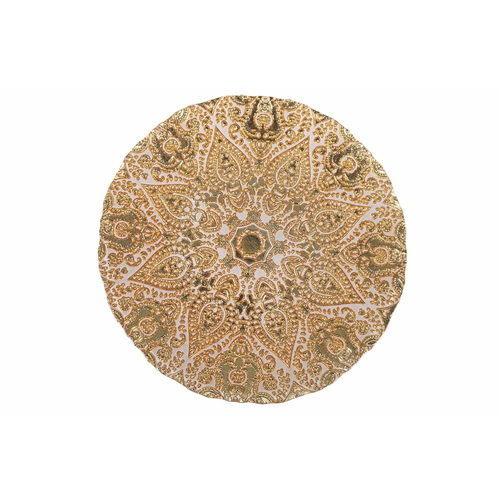 E-shop Sklenený tanier v bielo-zlatej farbe Villa d'Este Oro, ø 32 cm
