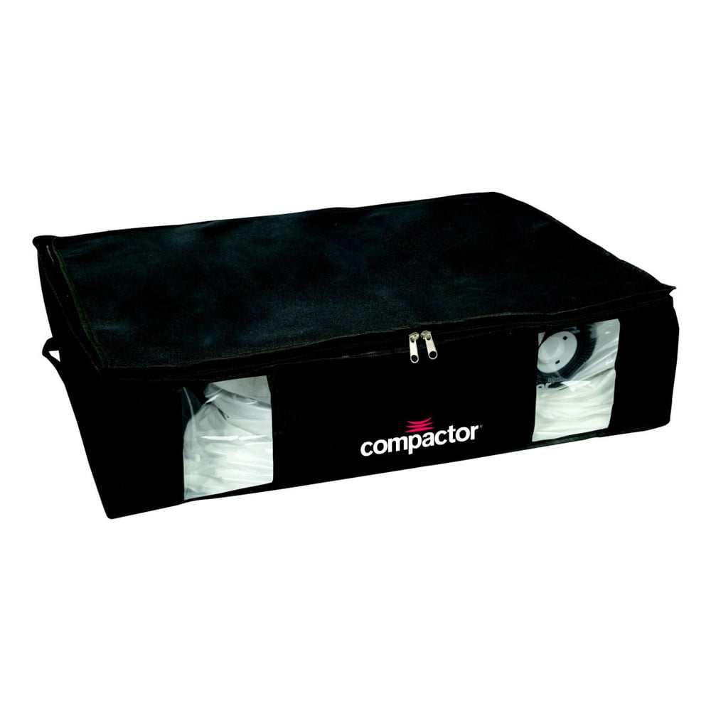 E-shop Čierny úložný box s vákuovým obalom Compactor Black Edition, objem 145 l