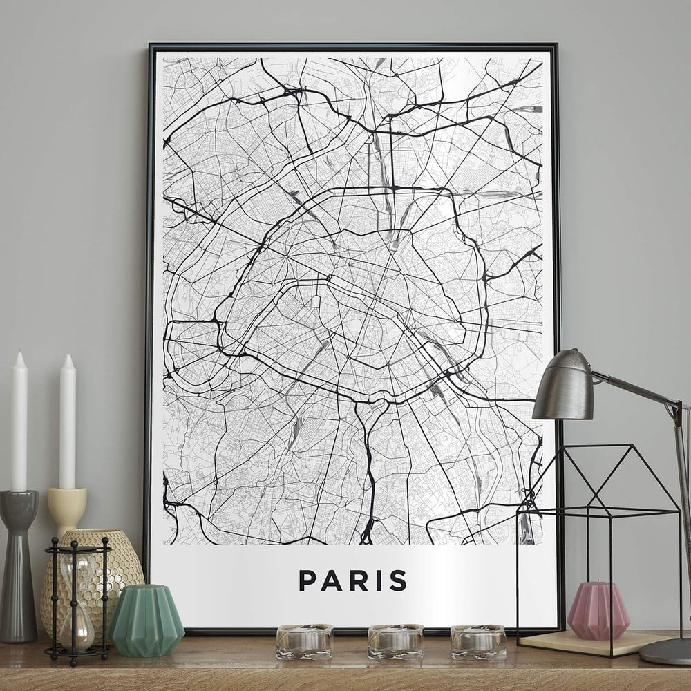 Obrázok Nástenný obraz MAP/PARIS / NO2, 50 x 70 cm