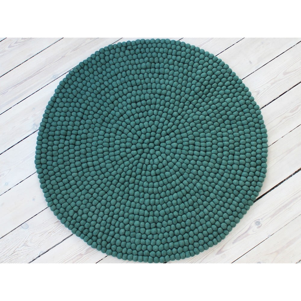 Obrázok Zelený guľôčkový vlnený koberec Wooldot Ball rugs, ⌀ 90 cm