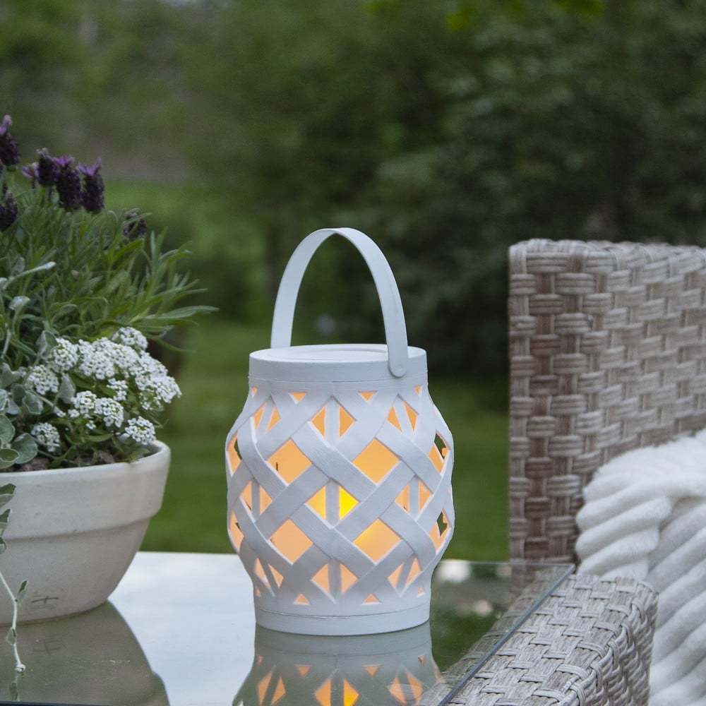 E-shop Biely lampáš Star Trading Flame Lantern, výška 16 cm