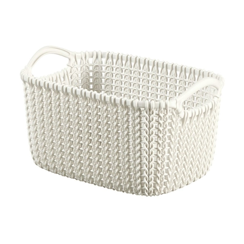 E-shop Biely úložný košík Curver Knit, 3 l
