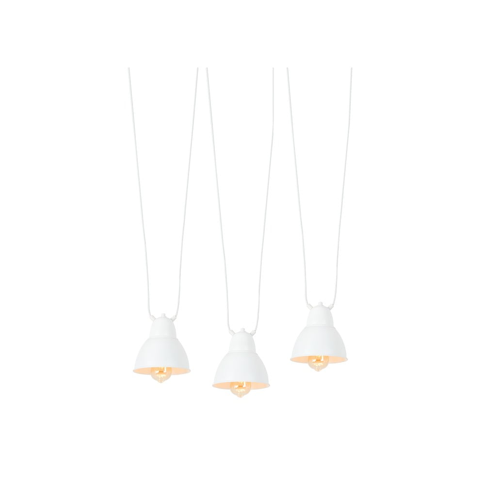 E-shop Biele trojité závesné svietidlo s detailom v zlatej farbe CustomForm Coben Hangman