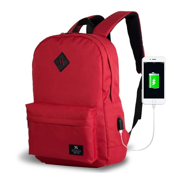 Červený batoh s USB portom My Valice SPECTA Smart Bag