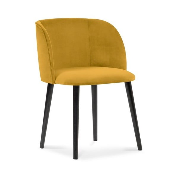 Žltá jedálenská stolička so zamatovým poťahom Windsor & Co Sofas Aurora