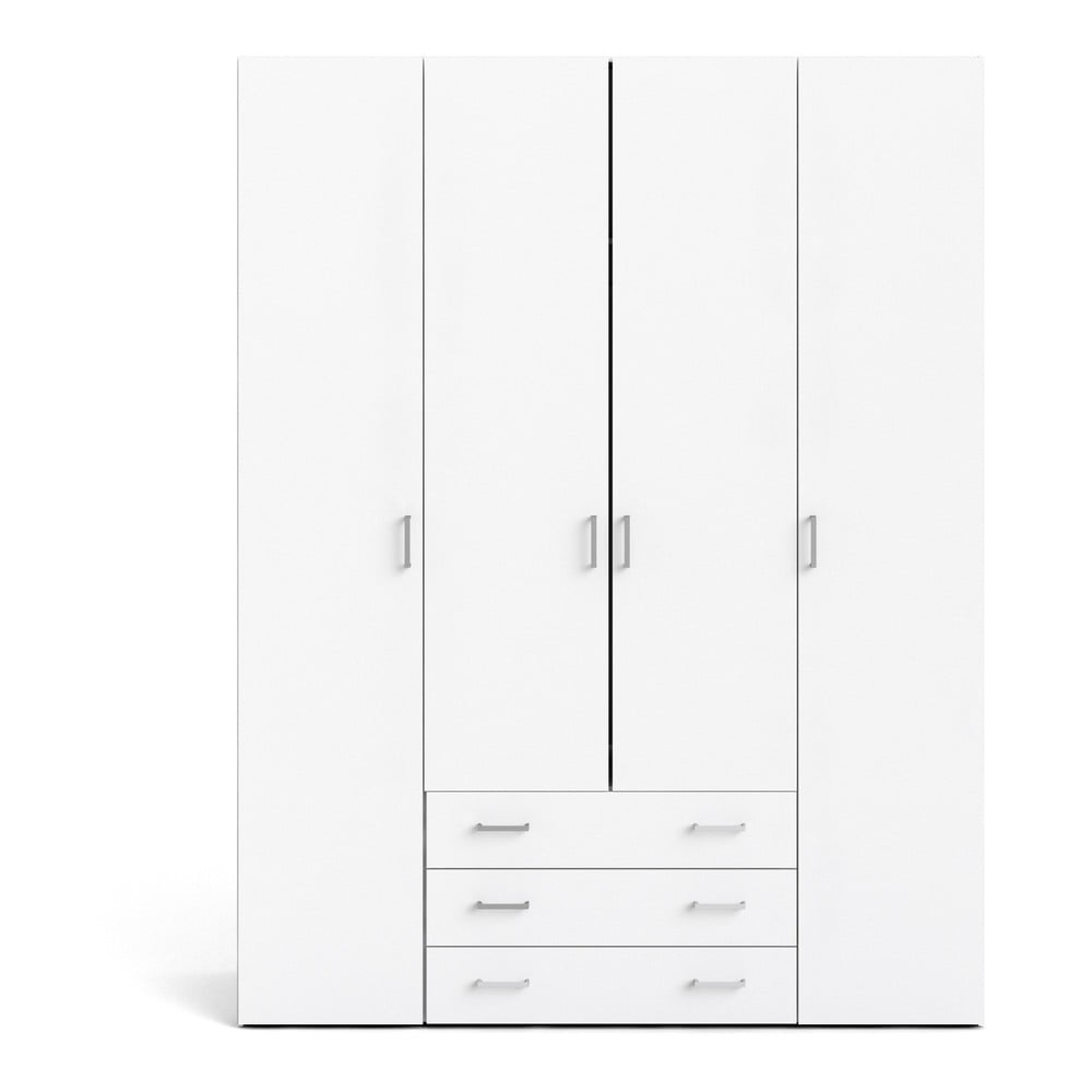 E-shop Biela šatníková skriňa Tvilum Space, 154 x 200 cm
