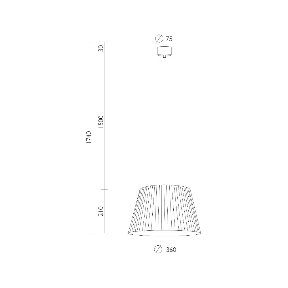 Obrázok Biele stropné svietidlo s bielym káblom Sotto Luce Kami, ∅ 36 cm