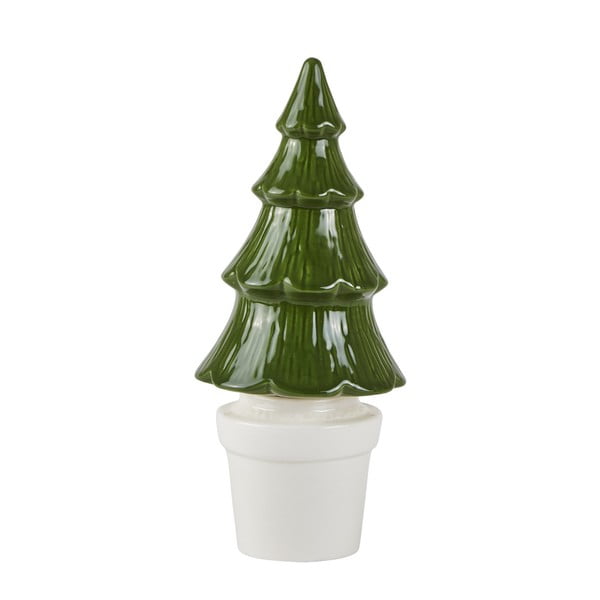 Zelený keramický dekoratívny vianočný stromček KJ Collection, výška 22 cm