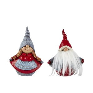 Sada 2 dekoratívnych vianočných sošiek KJ Collection Dwarfy, 12,5 cm