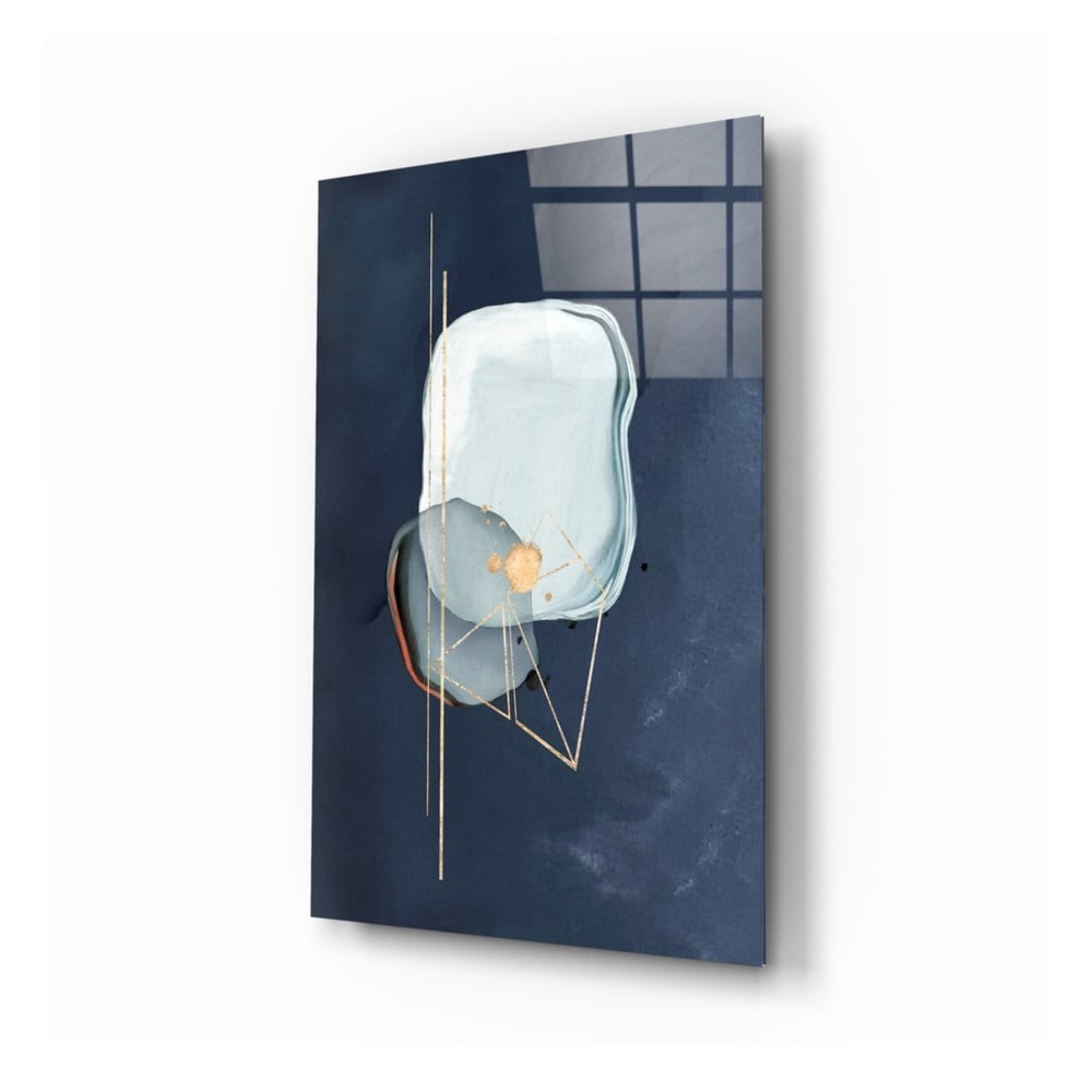 E-shop Sklenený obraz Insigne Abstract Gray, 72 x 46 cm