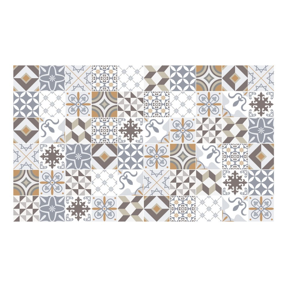 Obrázok Sada 60 nástenných samolepiek Ambiance Cement Tiles Liliania, 10 x 10 cm