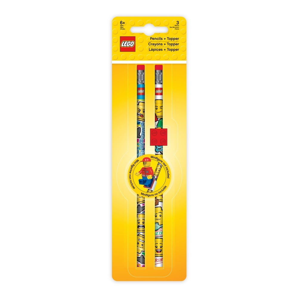 E-shop Sada 2 grafitových ceruziek s gumou a sponou LEGO®
