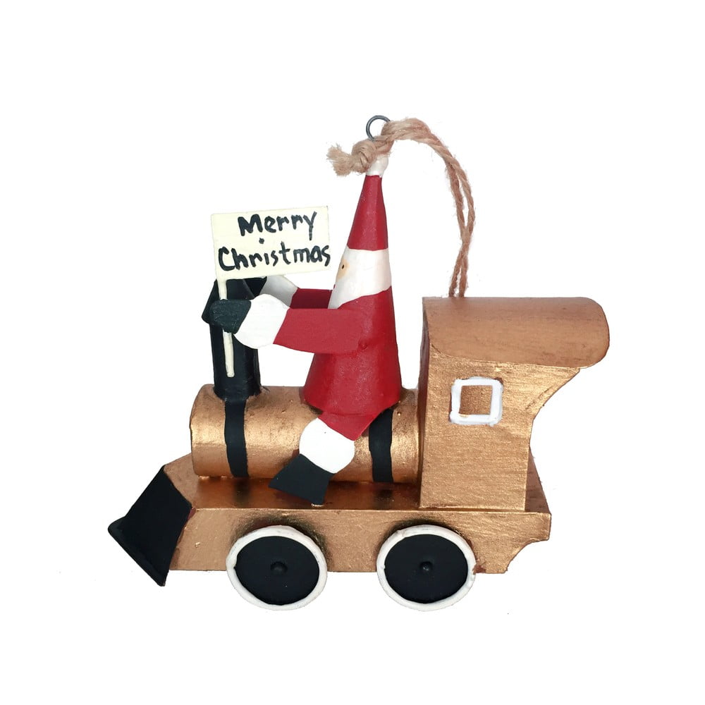 E-shop Vianočná závesná ozdoba G-Bork Santa on Goldtrain
