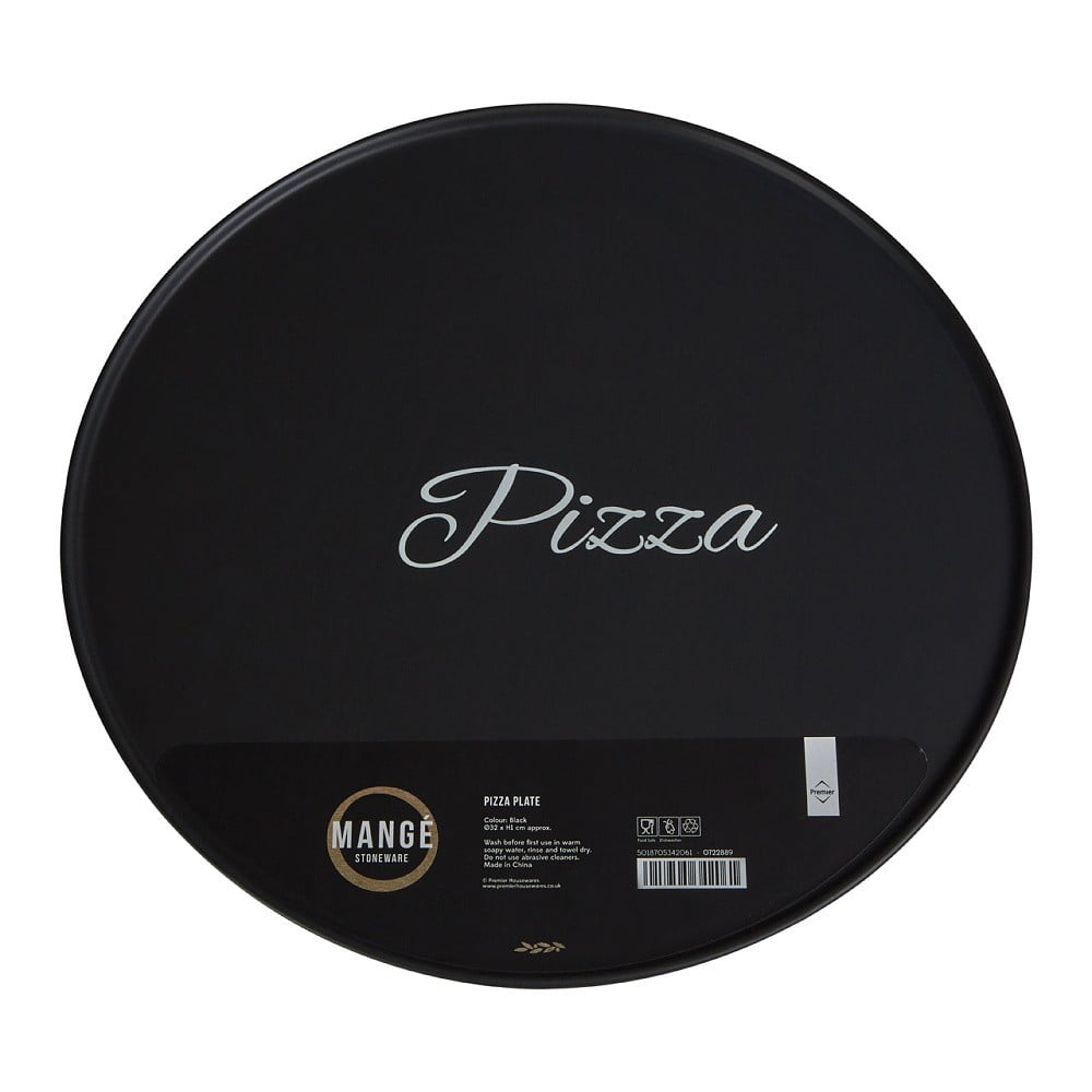 Obrázok Čierny kameninový tanier na pizzu Premier Housewares Mangé