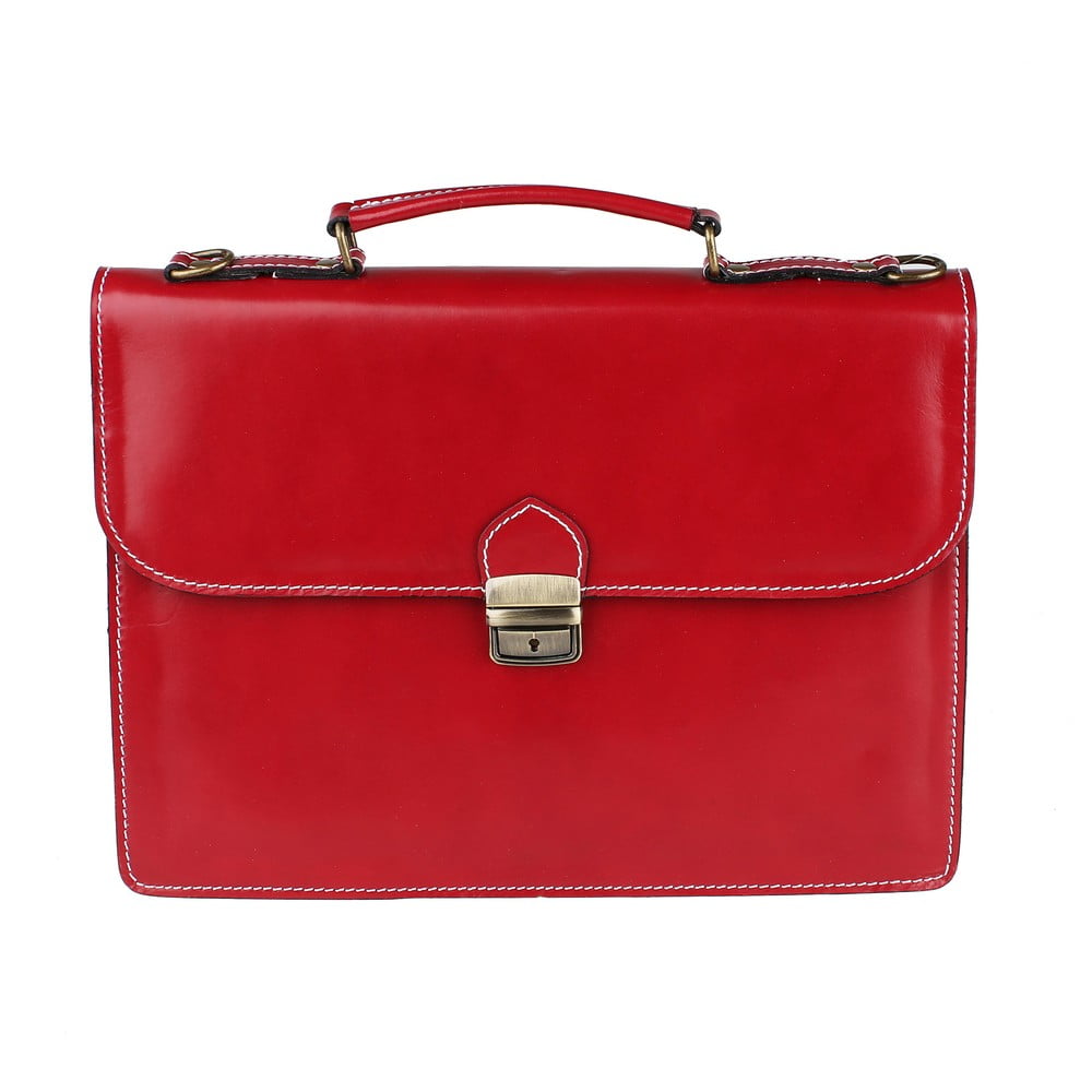 E-shop Červená kožená taška Chicca Borse Irene