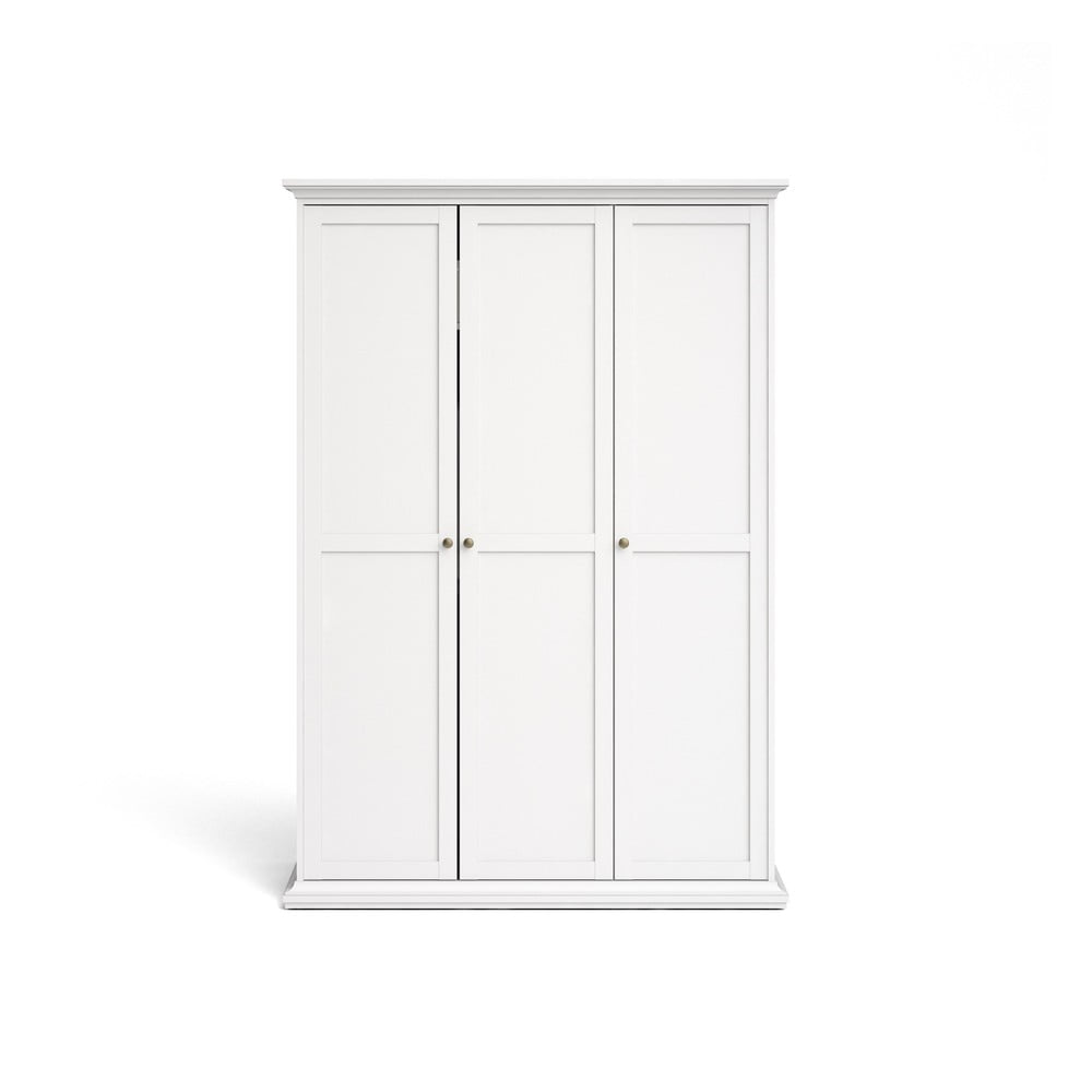 E-shop Biela šatníková skriňa Tvilum Paris, 138,8 x 201 cm
