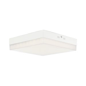 Biele štvorcové stropné svietidlo SULION Full, 22 × 22 cm