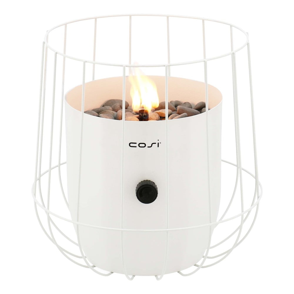 E-shop Biela plynová lampa Cosi Basket, výška 31 cm
