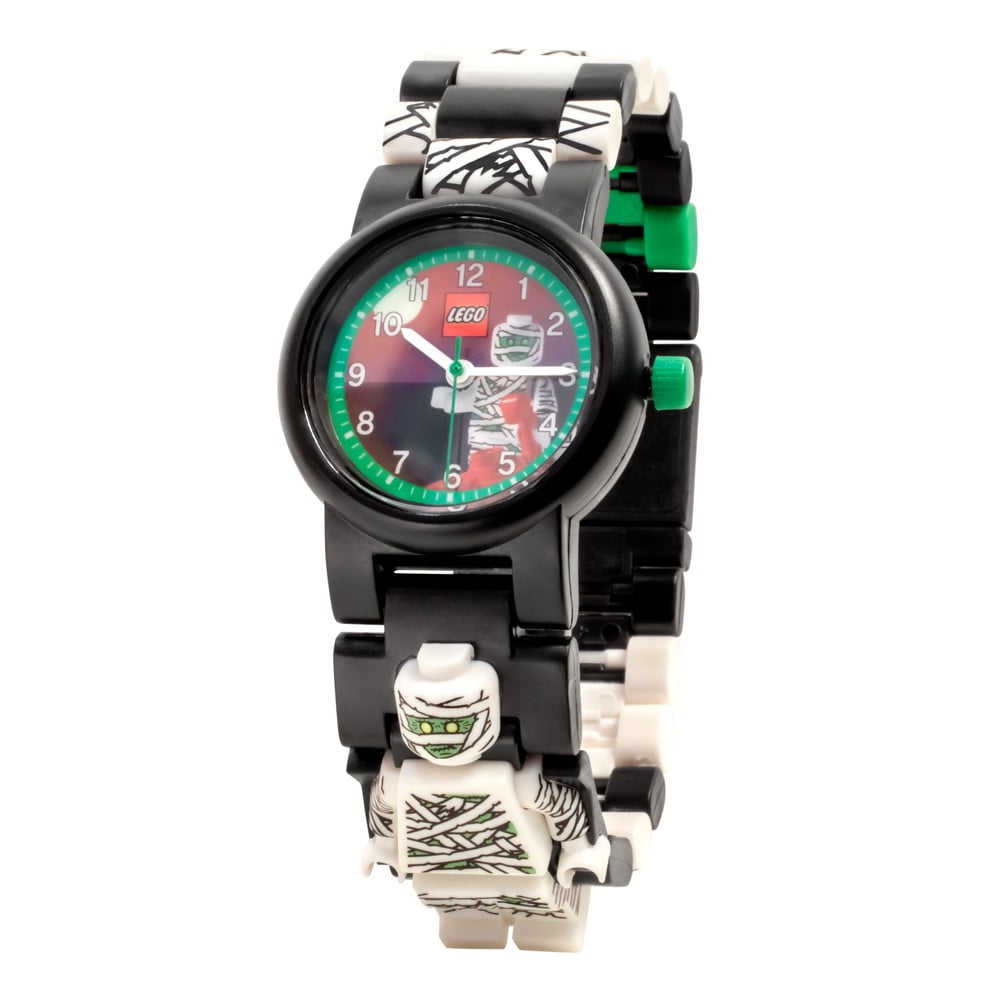 E-shop Čierne náramkové hodinky so skladacím remienkom a minifigúrkou LEGO® Iconic Mumie