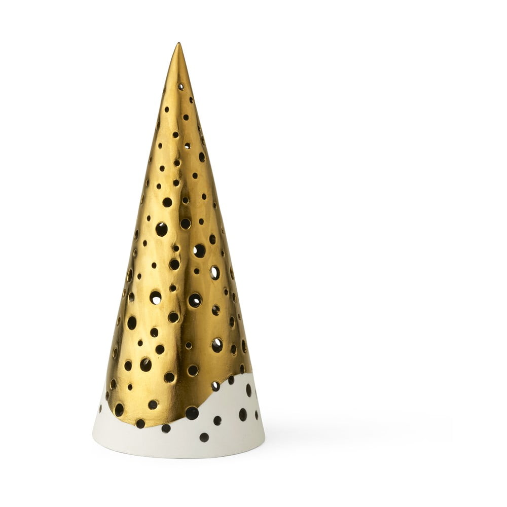 E-shop Porcelánový svietnik v zlatej farbe Kähler Design Nobili, výška 19 cm