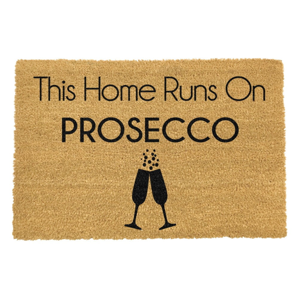 E-shop Rohožka z prírodného kokosového vlákna Artsy Doormats This Home Runs On Prosecco, 40 x 60 cm