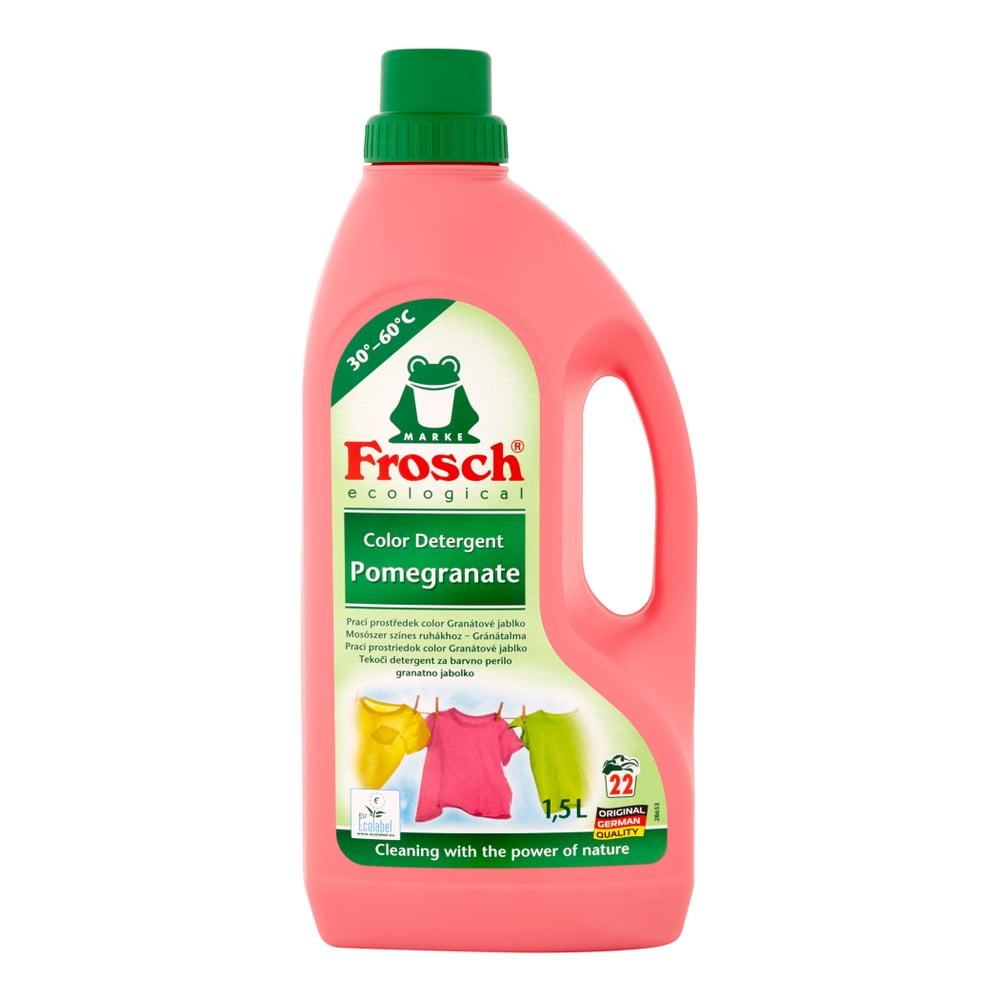 E-shop Prací gél na farebné prádlo Frosch s vôňou granátového jablka, 1,5 l (22 praní)