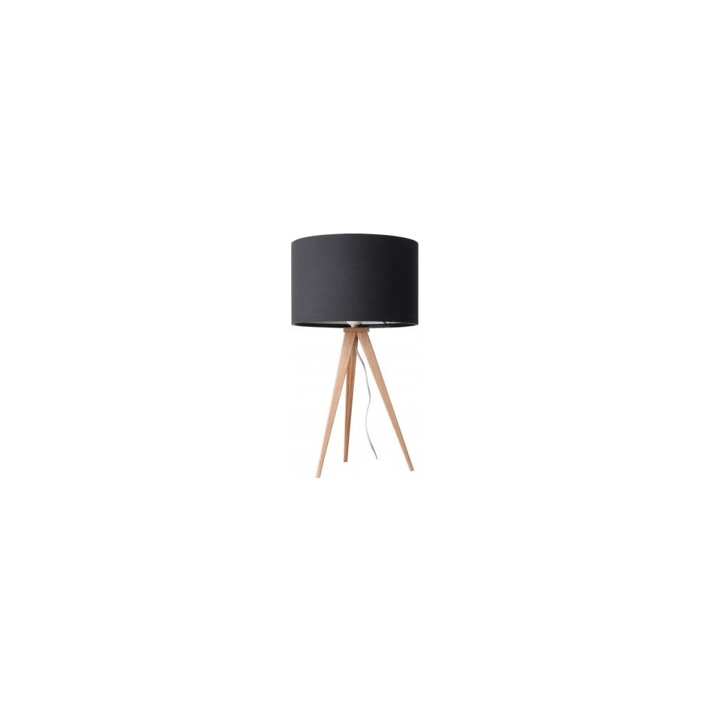 E-shop Čierna stolová lampa Zuiver Tripod Wood