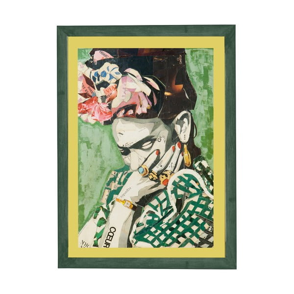 Nástenný obraz v ráme Surdic Green Frida, 30 x 40 cm
