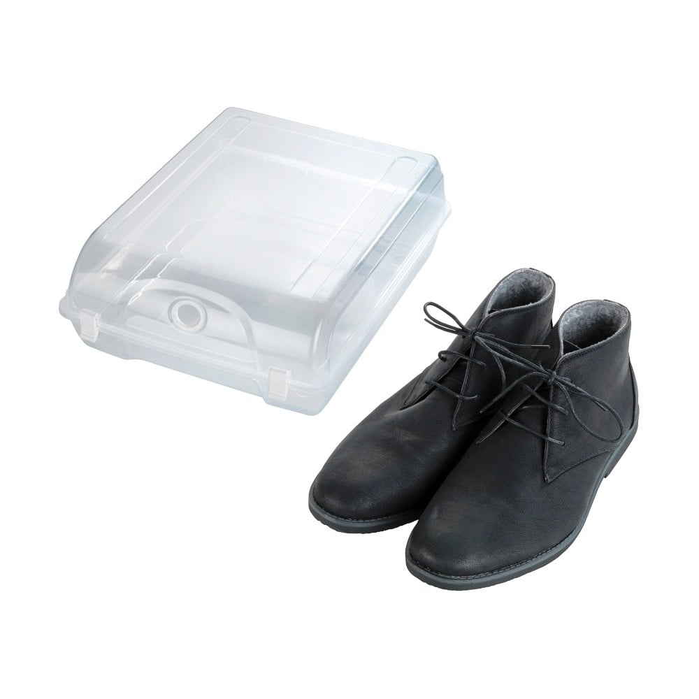 E-shop Transparentné úložný box na topánky Wenko Smart, šírka 29 cm