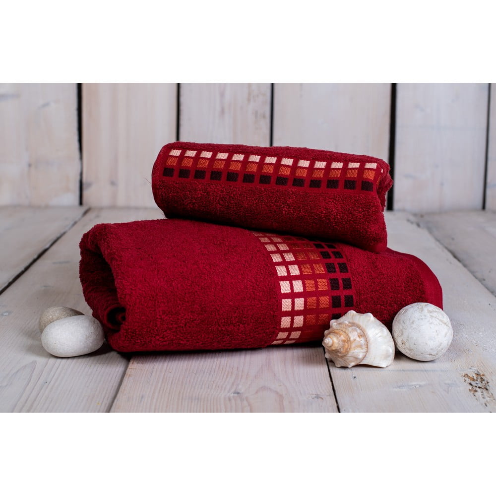 E-shop Červený bavlnený uterák 100x50 cm Darwin - My House