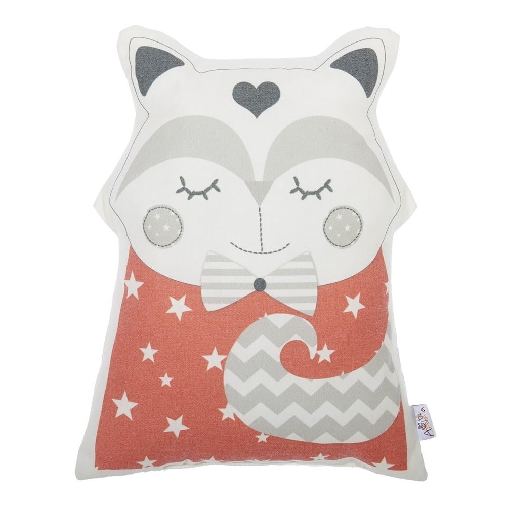 E-shop Červený detský vankúšik s prímesou bavlny Mike & Co. NEW YORK Pillow Toy Smart Cat, 23 x 33 cm