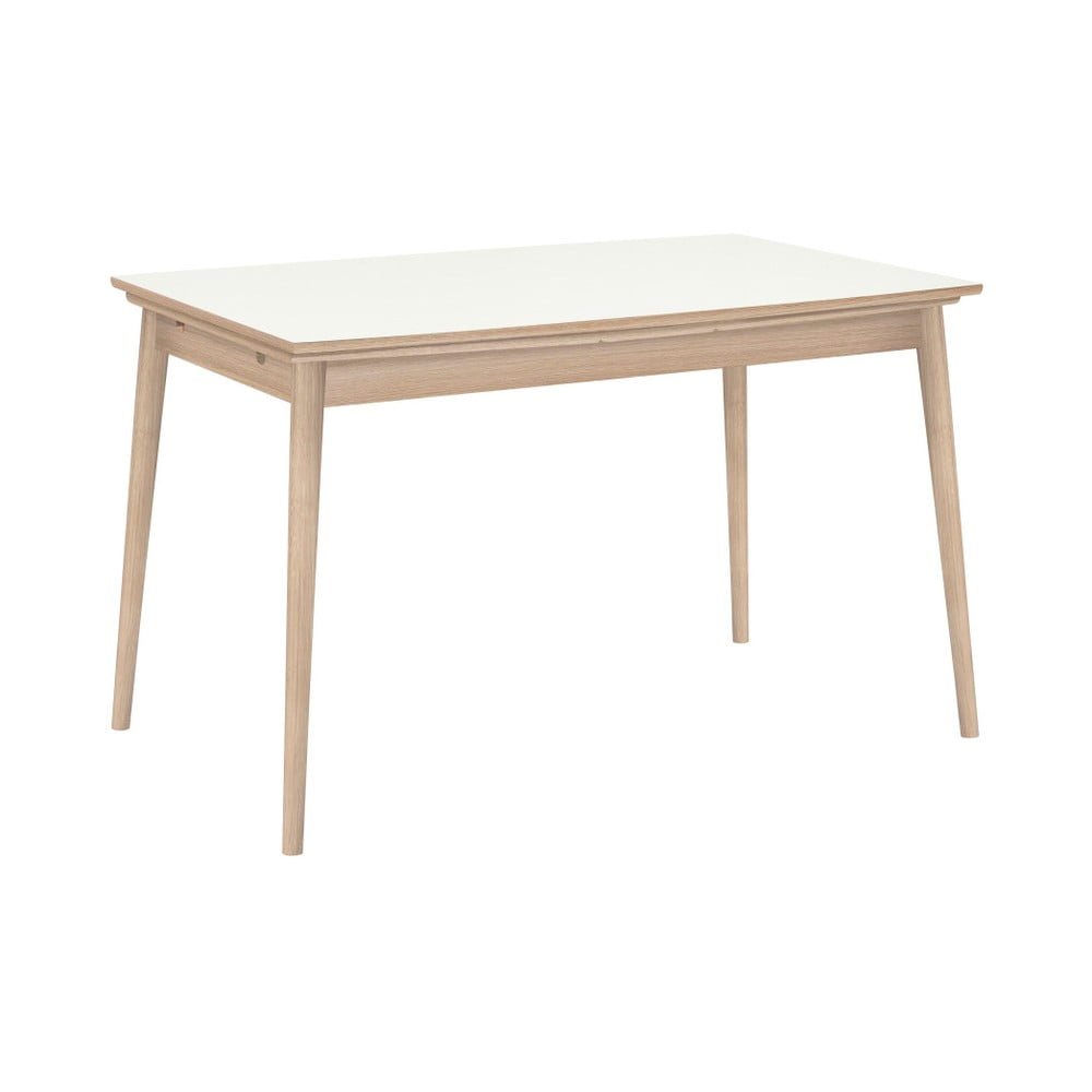Rozkladací jedálenský stôl s bielou doskou WOOD AND VISION Curve, 142 × 84 cm