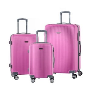 Sada 3 svetloružových cestovných kufrov na kolieskách Travel World Emilia