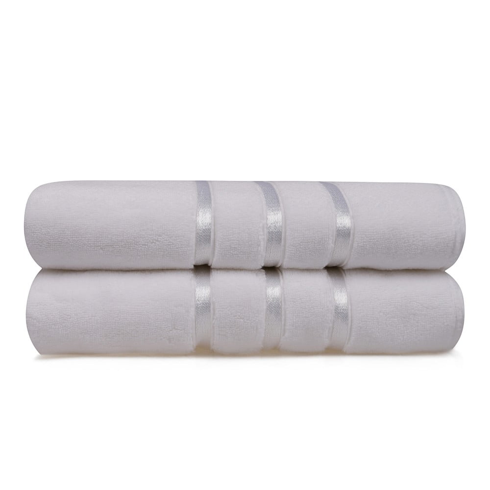 E-shop Súprava 2 bielych bavlnených osušiek Foutastic Dolce, 70 x 140 cm