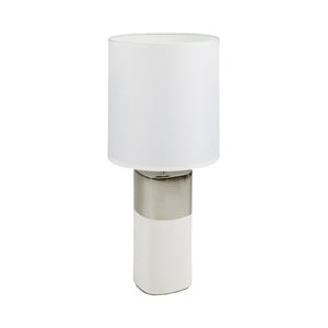 Biela stolová lampa so základňou v striebornej farbe Santiago Pons Reba, ⌀ 24 cm