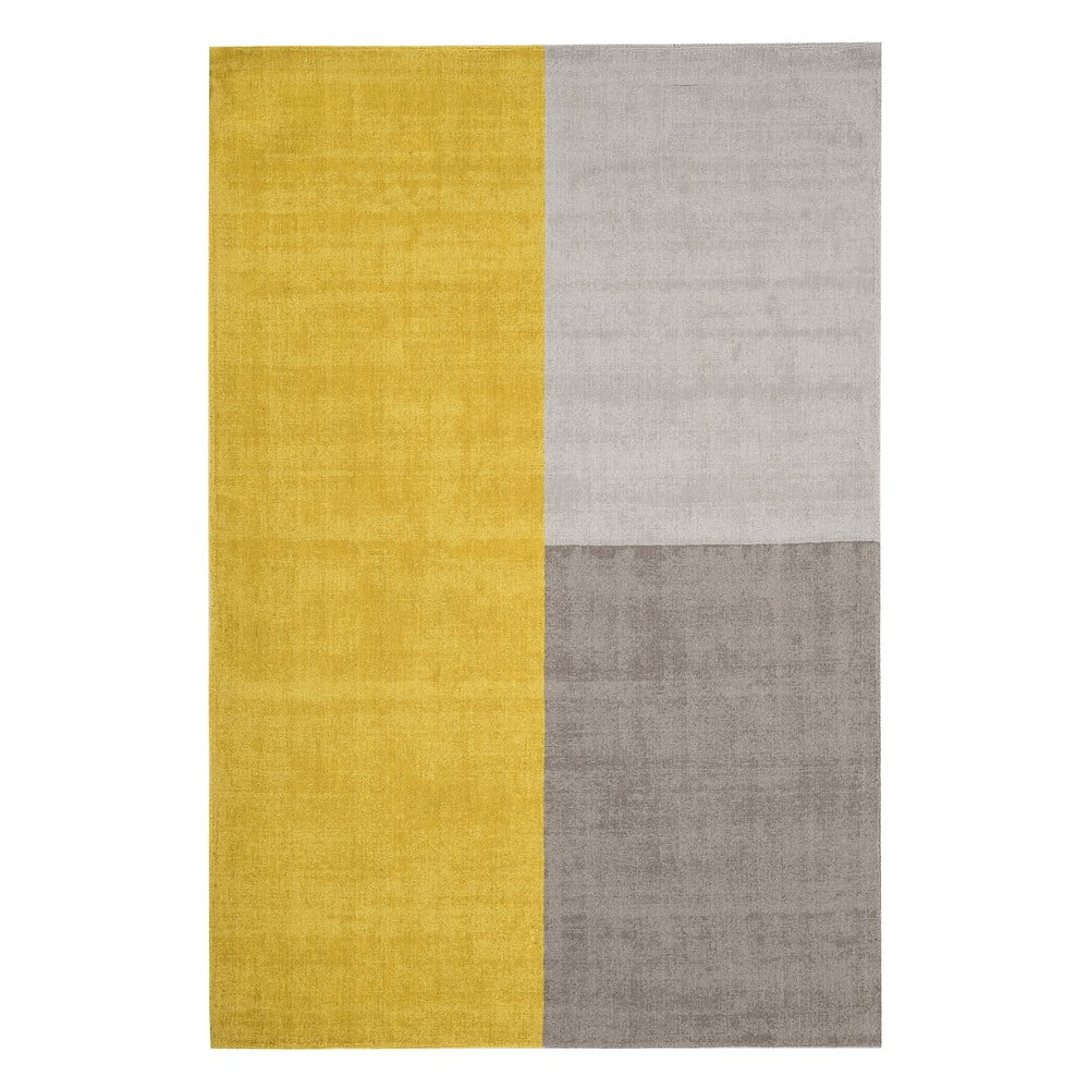 E-shop Žlto-sivý koberec Asiatic Carpets Blox, 200 x 300 cm